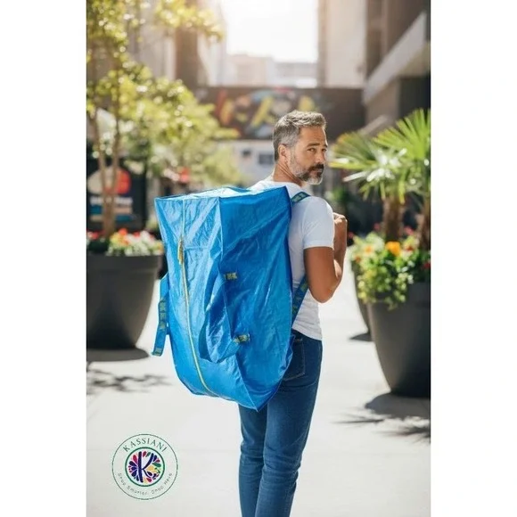 IKEA FRAKTA Blue Storage Bag – 20 Gallon, Reusable with Zipper & Dual Handles - Picture 4 of 10